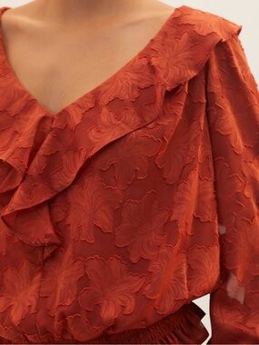 Anthropologie Textured Floral Blouse
